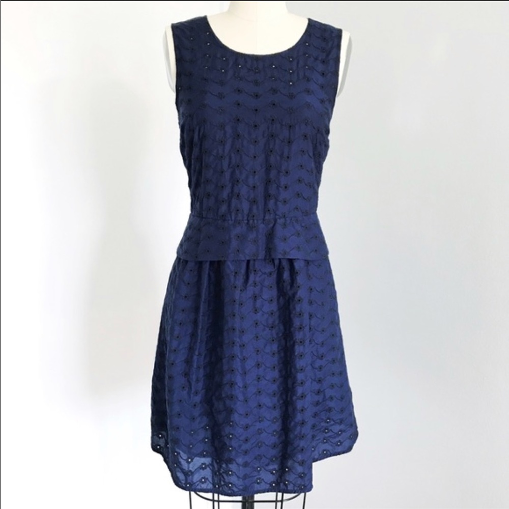 Marc By Marc Jacobs Navy Eyelet Dress